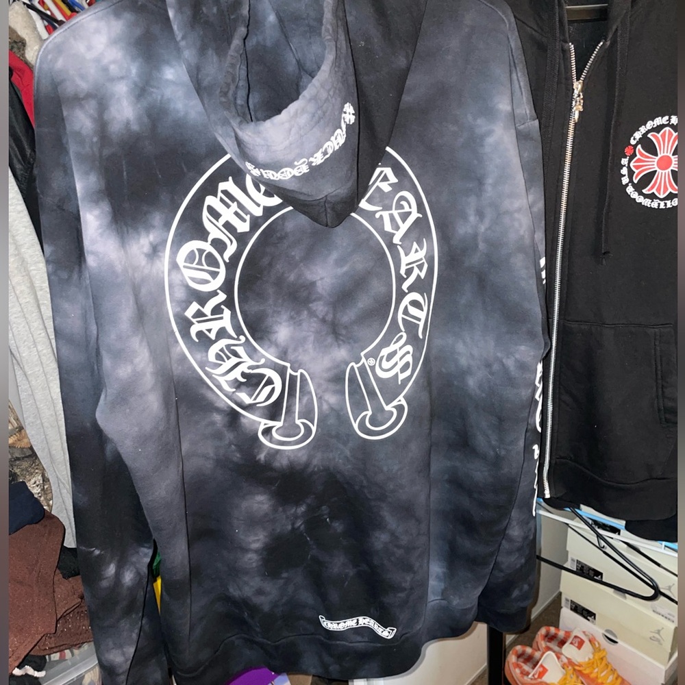 Rare Chrome Hearts Monochrome Tie-Dye Hoodie